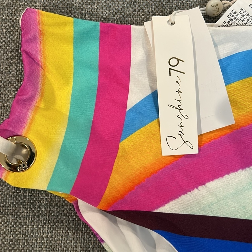 SUNSHINE 79 Rainbow One Shoulder Bikini Set Size 10 - Picture 10 of 16